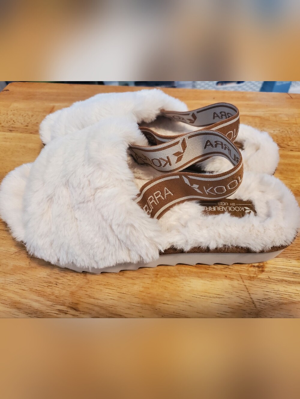 UGG Koolaburra Cream Plush Slip-On Slides